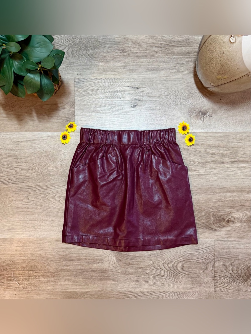 Wild Fable Faux Leather Mini Skirt - Burgundy - XS